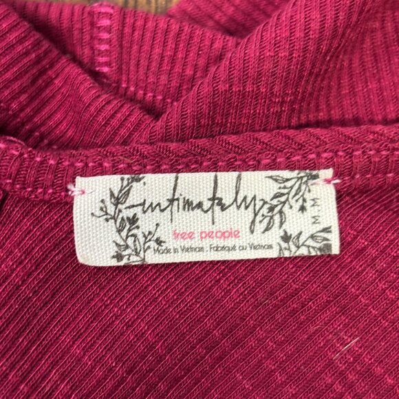 Intimately Free People Swing Tank Top Medium Burgundy V-Neck Cropped Low-Back - Picture 7 of 8